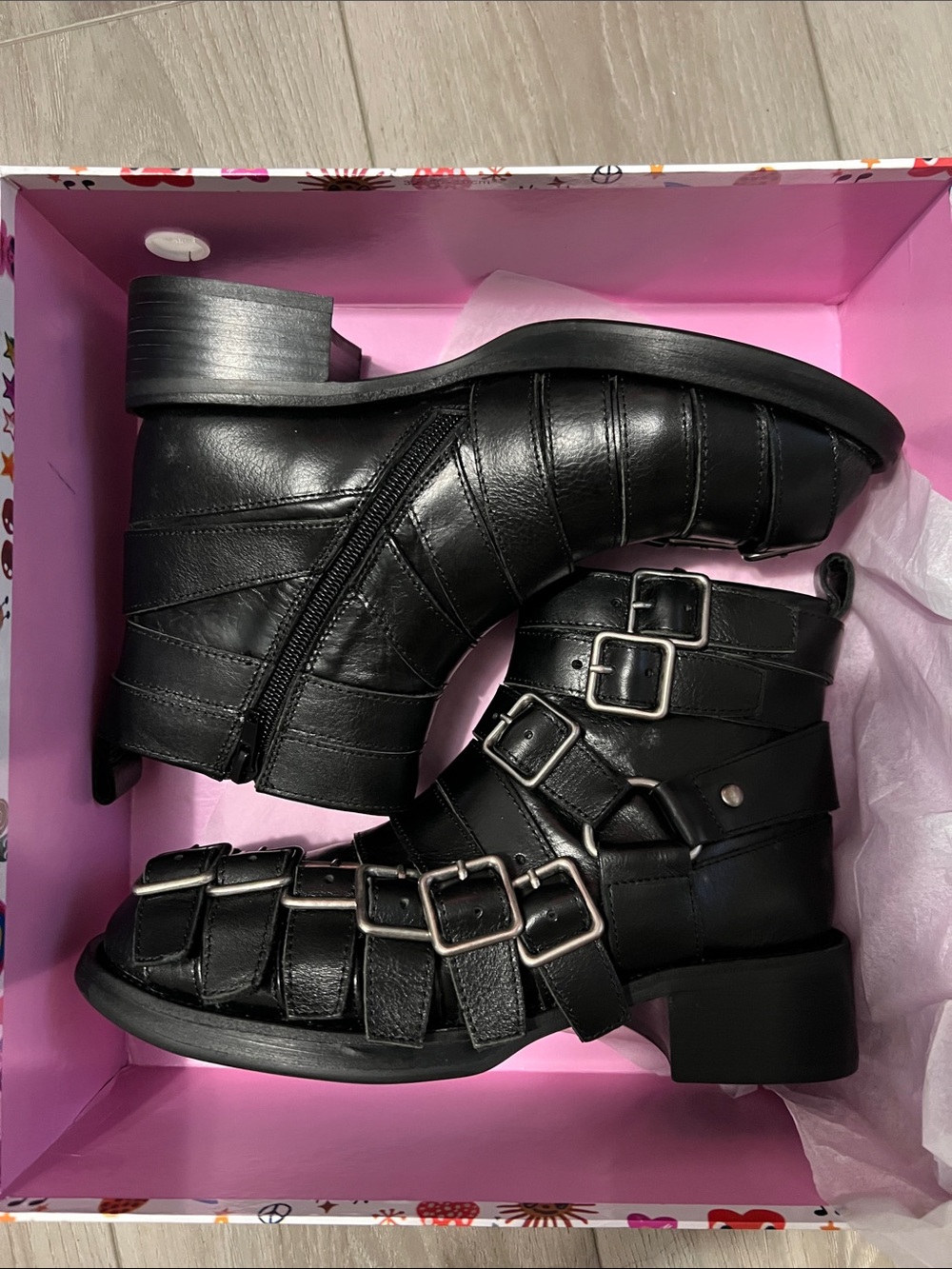 Jeffrey Campbell belted up motorcycle boots